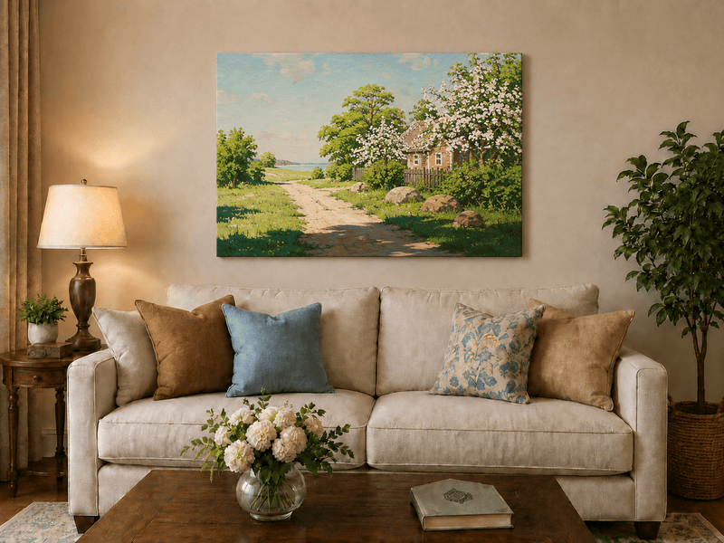 Landscape Oil Painting - Spring Floral Landscape Oil Painting