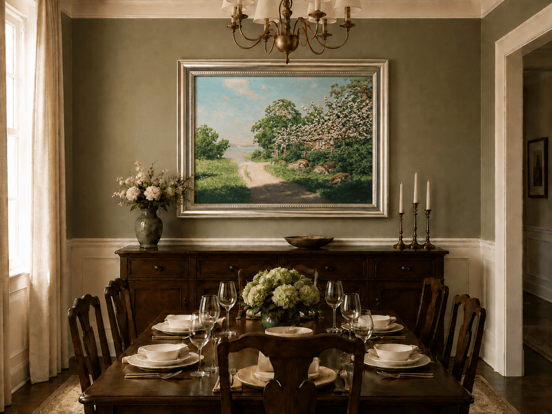 Landscape Oil Painting - Spring Floral Landscape Oil Painting