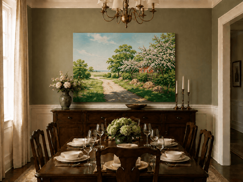 Landscape Oil Painting - Spring Floral Landscape Oil Painting