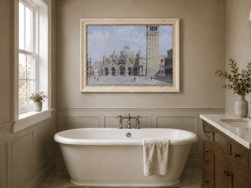 Landscape Oil Painting - St. Mark’s Basilica & Bell Tower, Venice