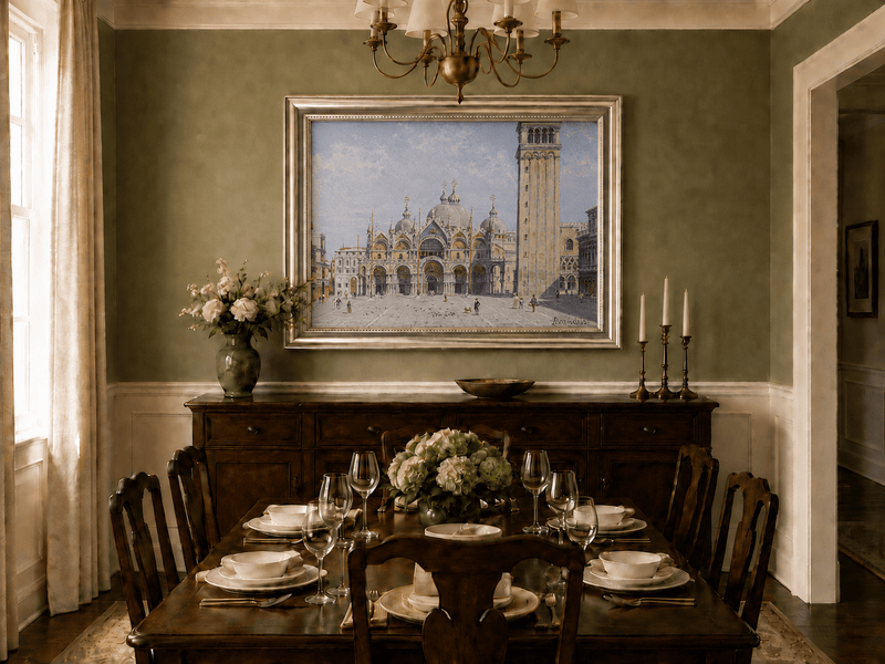 Landscape Oil Painting - St. Mark’s Basilica & Bell Tower, Venice