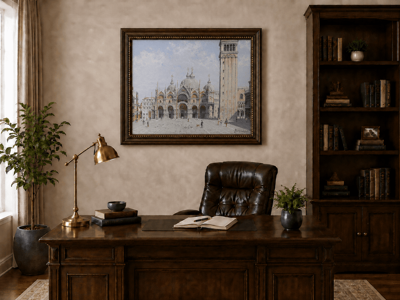 Landscape Oil Painting - St. Mark’s Basilica & Bell Tower, Venice