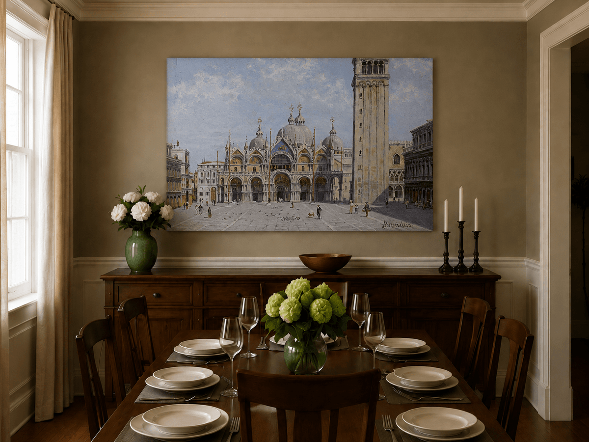 Landscape Oil Painting - St. Mark’s Basilica & Bell Tower, Venice