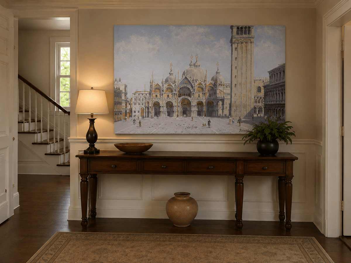 Landscape Oil Painting - St. Mark’s Basilica & Bell Tower, Venice