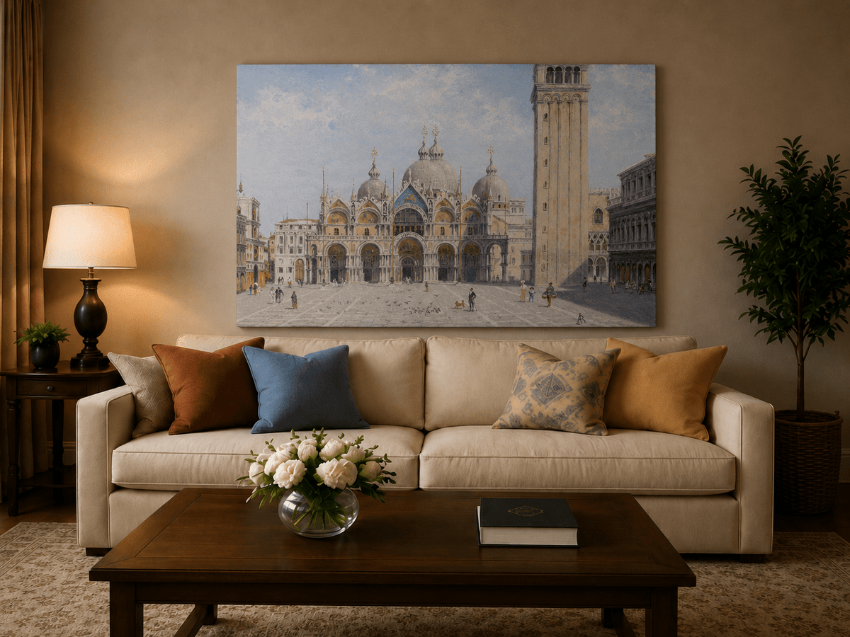 Landscape Oil Painting - St. Mark’s Basilica & Bell Tower, Venice