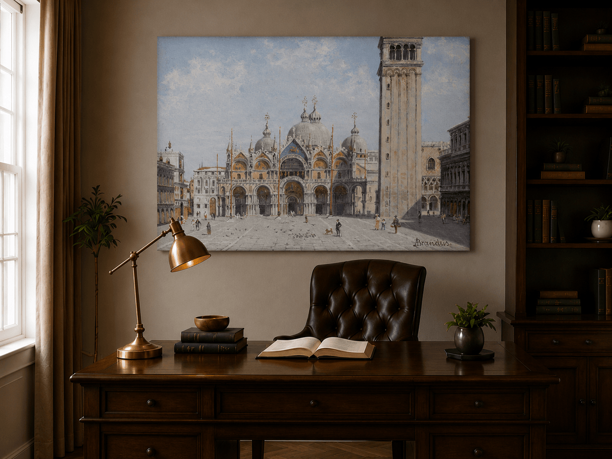 Landscape Oil Painting - St. Mark’s Basilica & Bell Tower, Venice