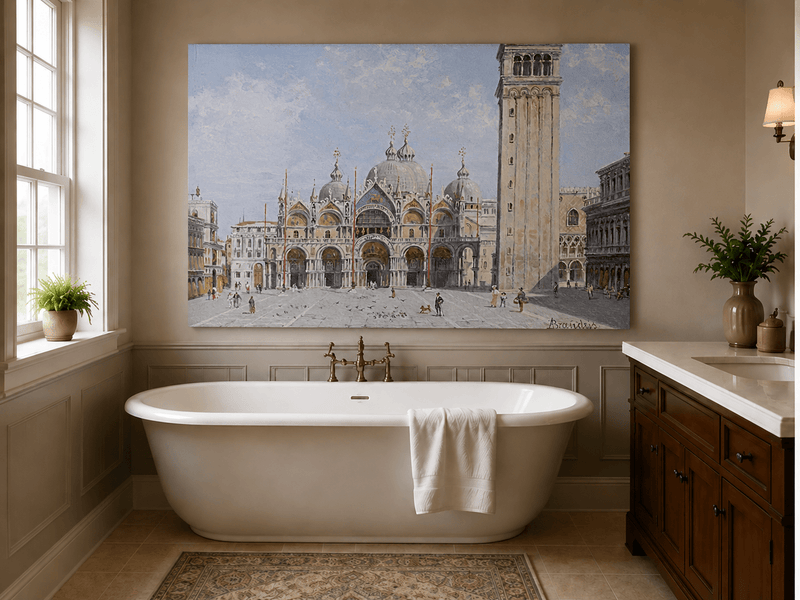 Landscape Oil Painting - St. Mark’s Basilica & Bell Tower, Venice