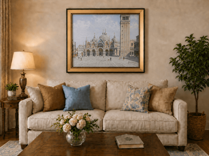 Landscape Oil Painting - St. Mark’s Basilica & Bell Tower, Venice