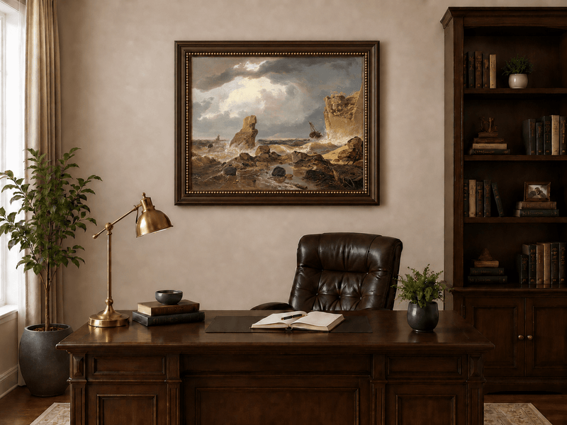 Landscape Oil Painting - Stormy Coastal Seascape