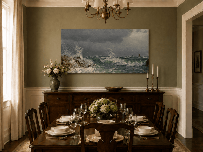 Landscape Oil Painting - Stormy Sea Crashing Waves - Hand-Painted