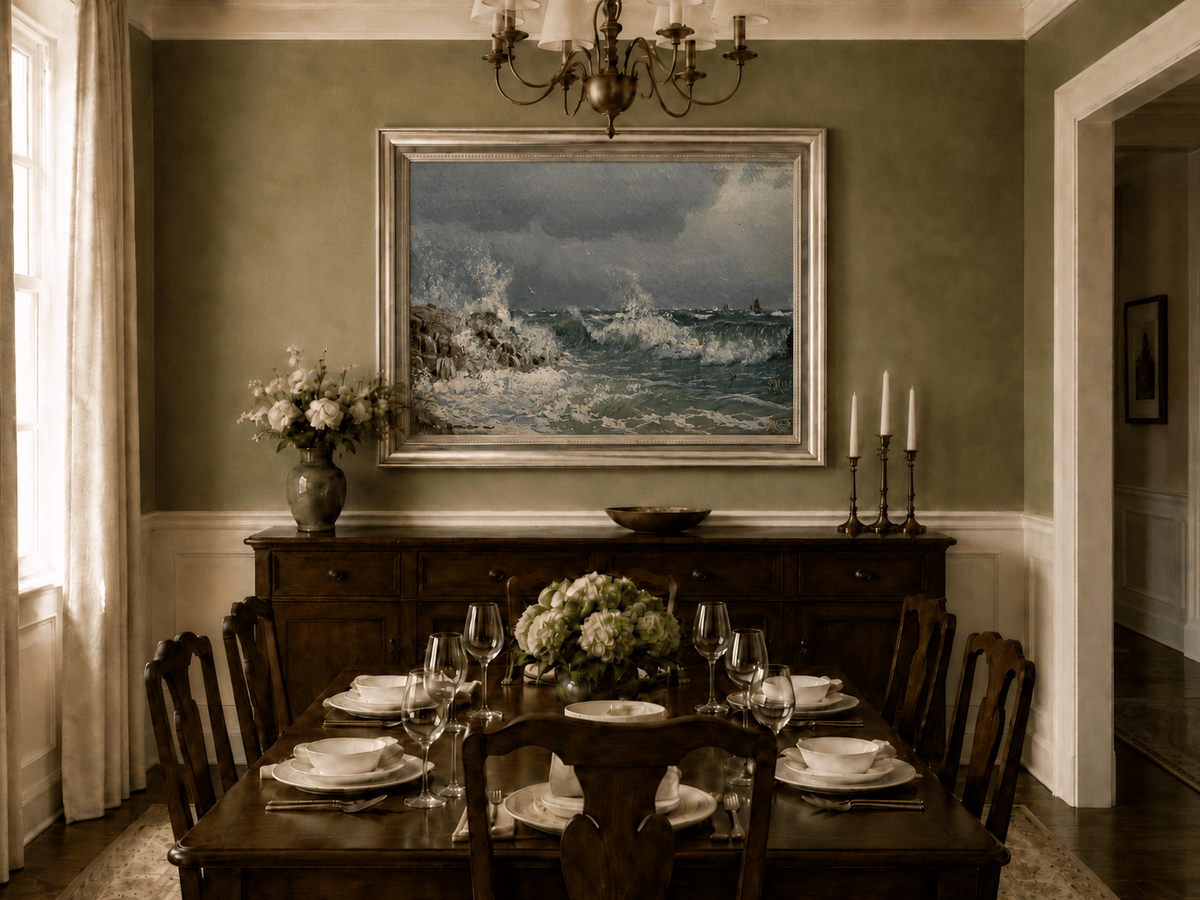 Landscape Oil Painting - Stormy Sea Crashing Waves - Hand-Painted
