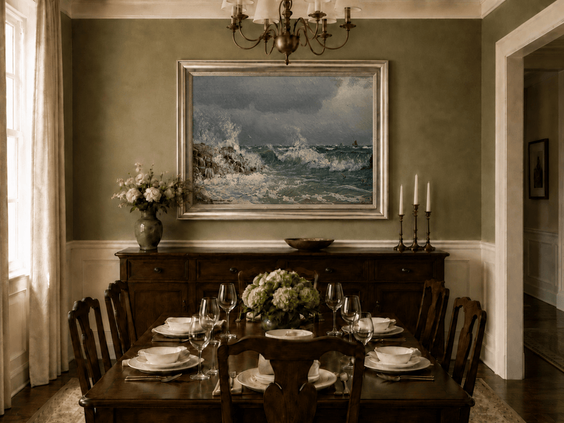 Landscape Oil Painting - Stormy Sea Crashing Waves - Hand-Painted