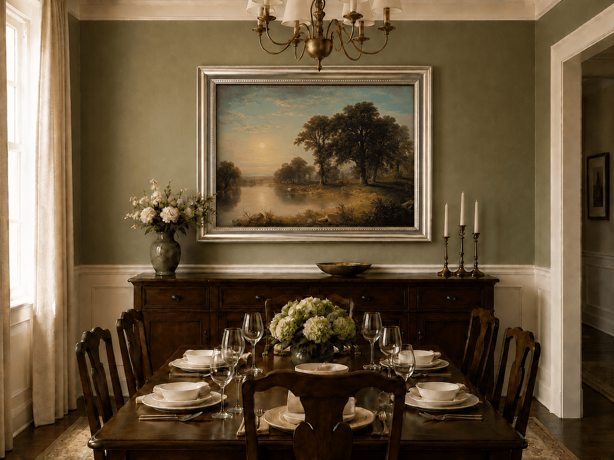Peinture à l'huile de paysage - Tableau mural d'après-midi d'été