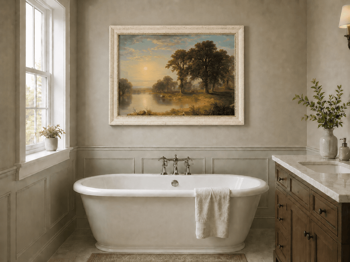 Peinture à l'huile de paysage - Tableau mural d'après-midi d'été