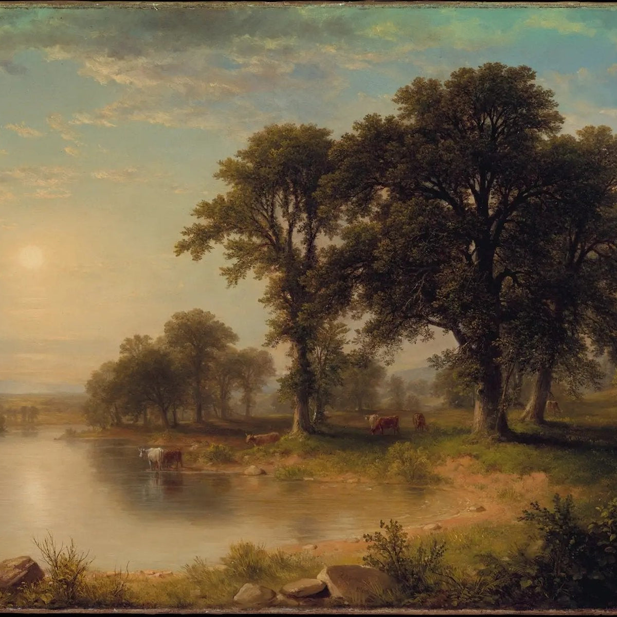 Landscape Oil Painting - Summer Afternoon Wall Art - Oil Painting Haven