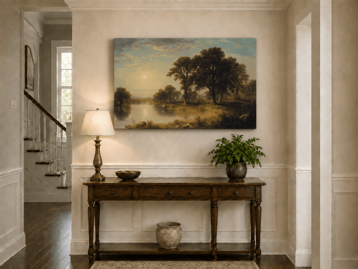 Peinture à l'huile de paysage - Tableau mural d'après-midi d'été