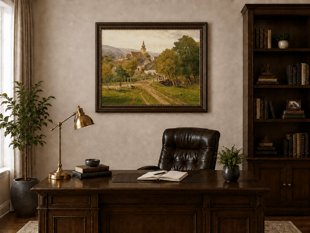 Landscape Oil Painting - Summer Meadow and Flower Pickers