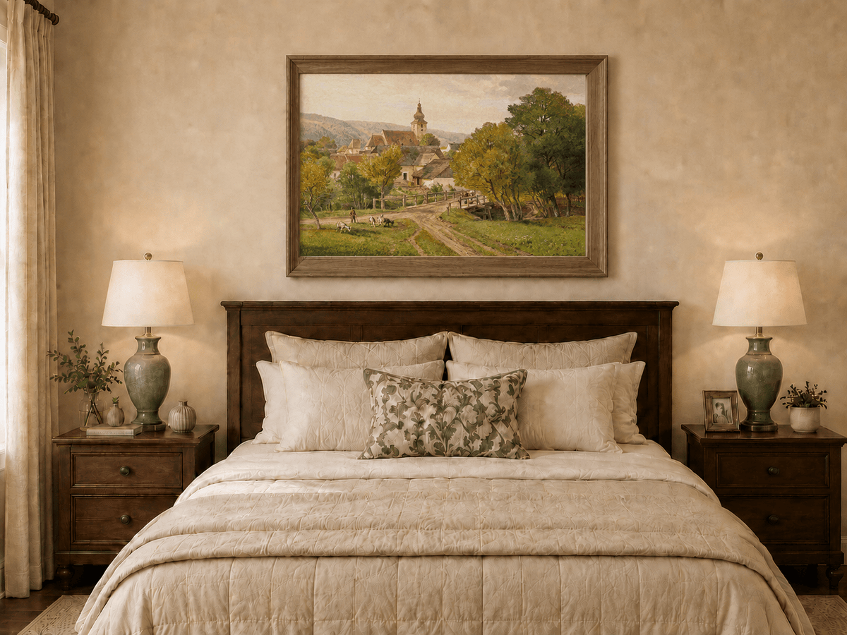 Landscape Oil Painting - Summer Meadow and Flower Pickers