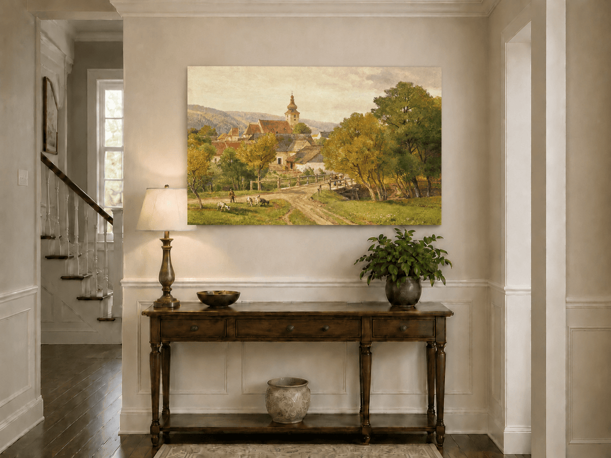 Landscape Oil Painting - Summer Meadow and Flower Pickers
