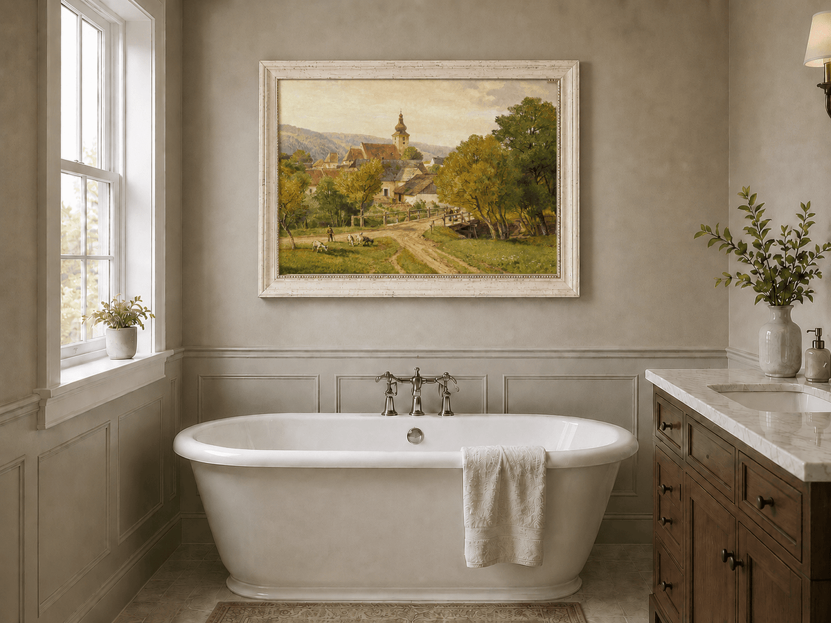 Landscape Oil Painting - Summer Meadow and Flower Pickers