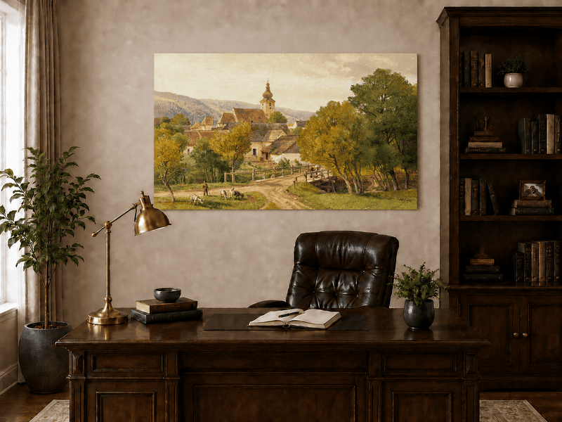 Landscape Oil Painting - Summer Meadow and Flower Pickers