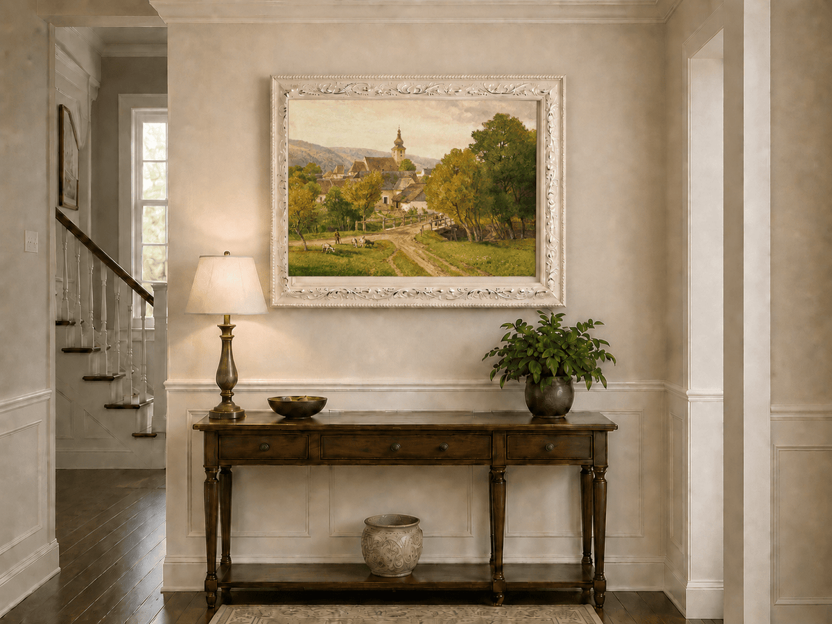Landscape Oil Painting - Summer Meadow and Flower Pickers