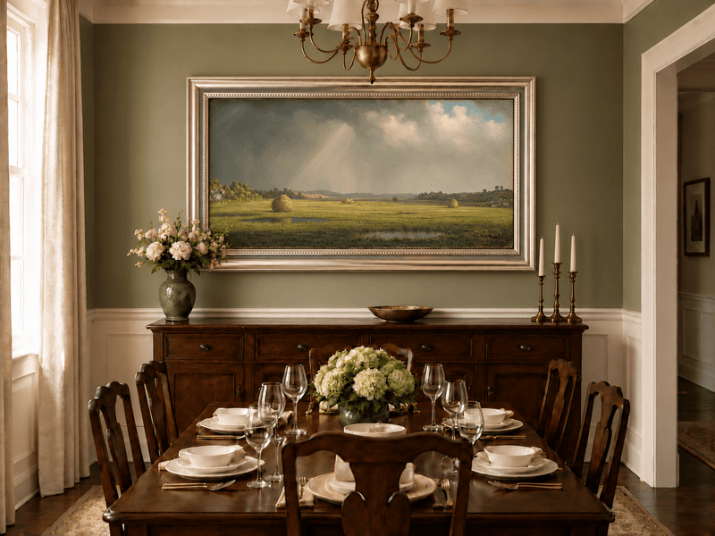 Landscape Oil Painting - Sunlight Over Newburyport Meadows