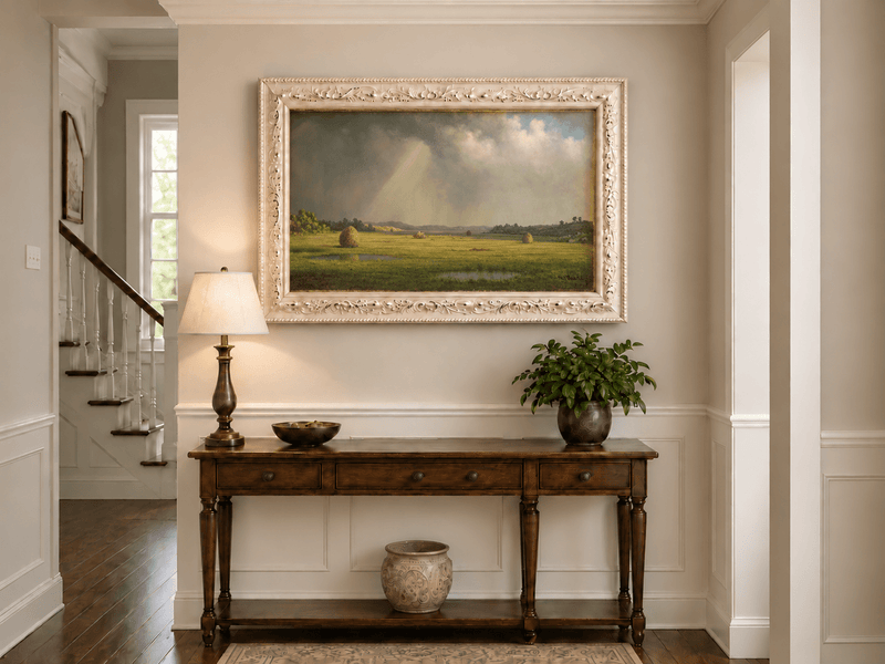 Landscape Oil Painting - Sunlight Over Newburyport Meadows