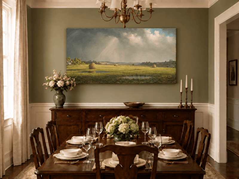Landscape Oil Painting - Sunlight Over Newburyport Meadows