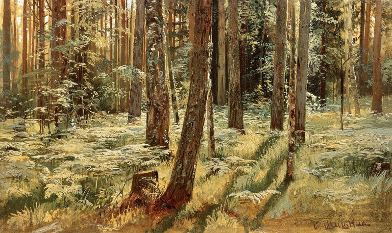 Peinture à l'huile de paysage - Forêt ensoleillée, art intérieur pour murs modernes