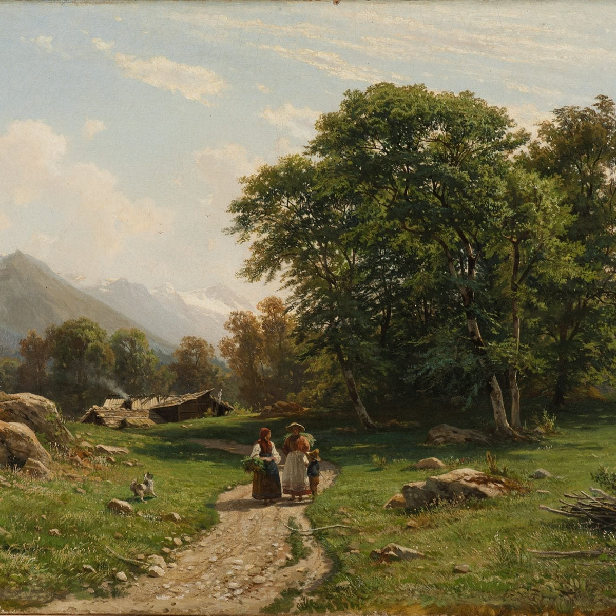Landscape Oil Painting - Swiss Landscape by Ivan Shishkin - Oil Painting Haven