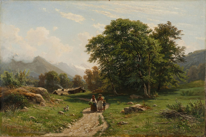 Landscape Oil Painting - Swiss Landscape by Ivan Shishkin - Oil Painting Haven