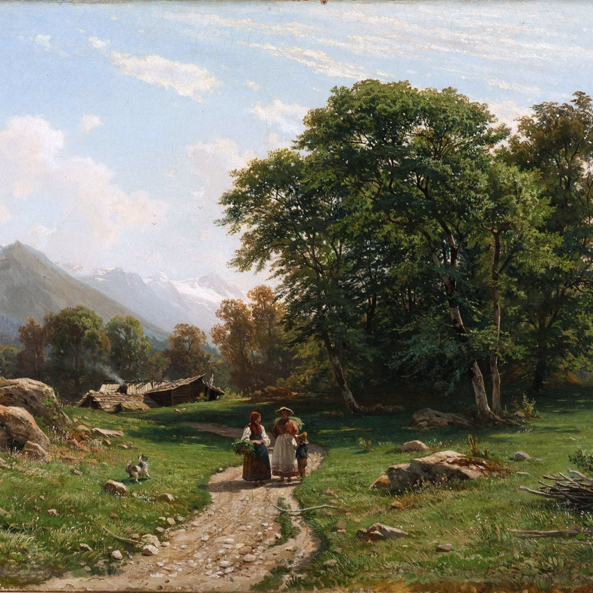 Peinture à l'huile de paysage - Village côtier avec phare et coucher de soleil