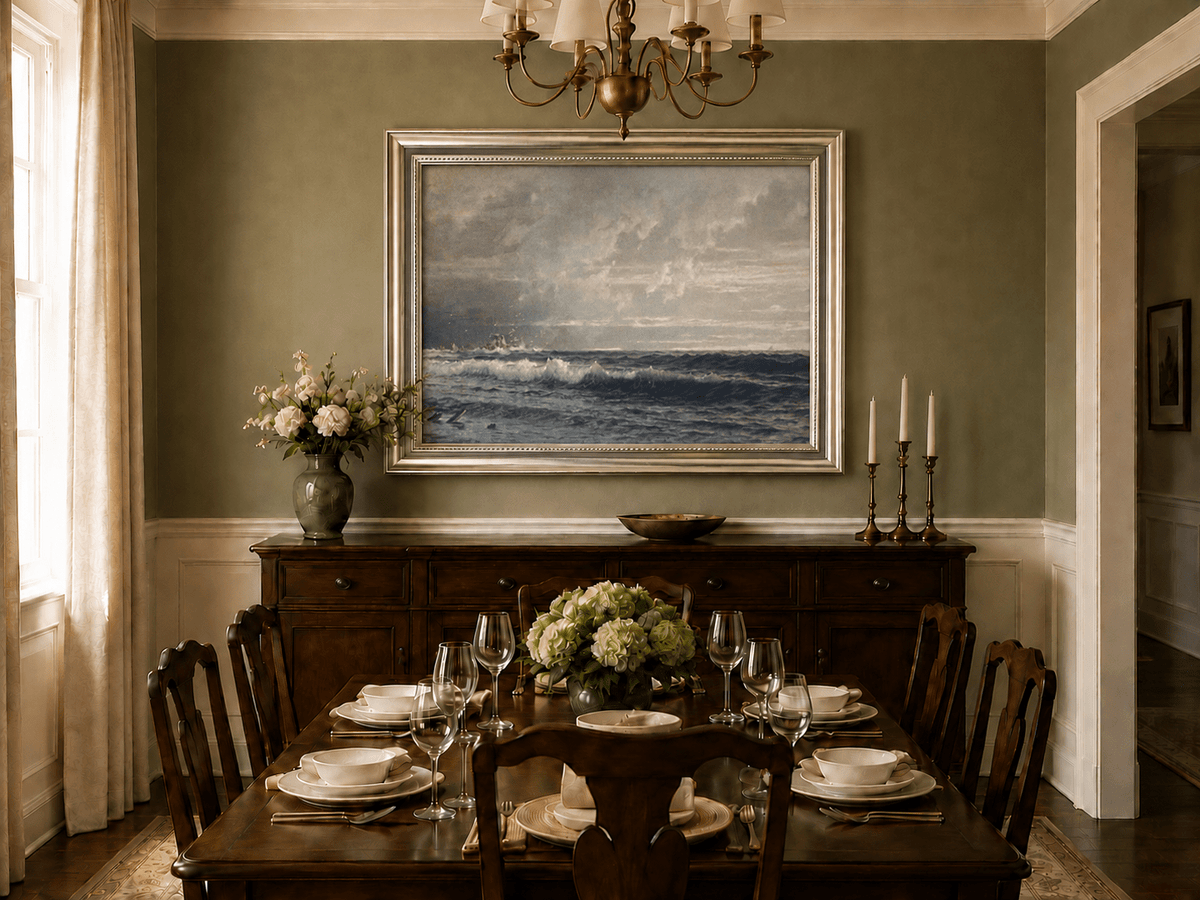 Landscape Oil Painting - Turbulent Seas, Stormy Skies & Stranded