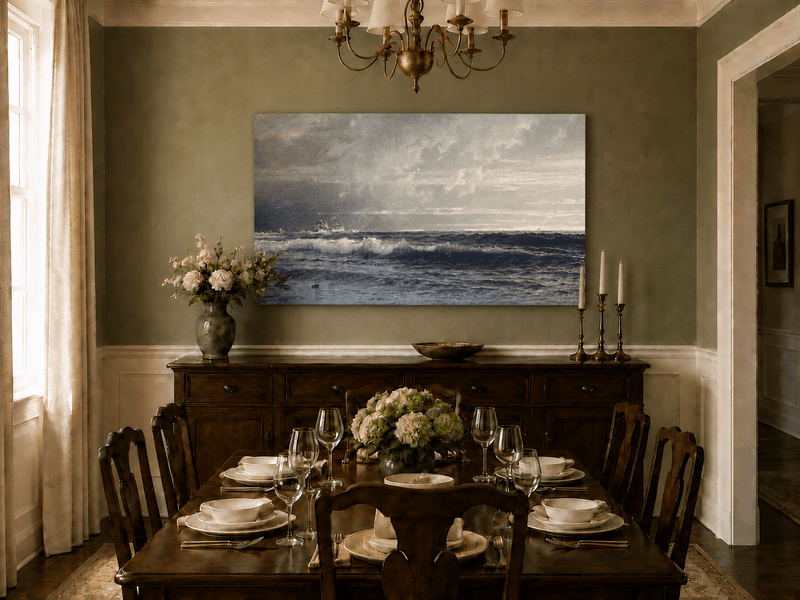Landscape Oil Painting - Turbulent Seas, Stormy Skies & Stranded
