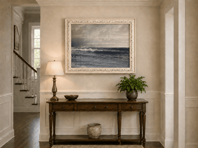 Landscape Oil Painting - Turbulent Seas, Stormy Skies & Stranded