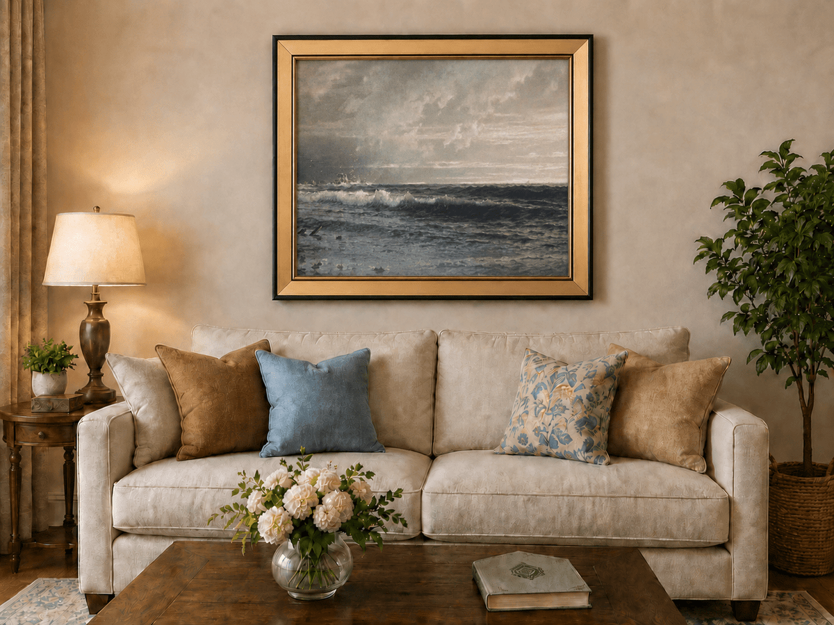 Landscape Oil Painting - Turbulent Seas, Stormy Skies & Stranded