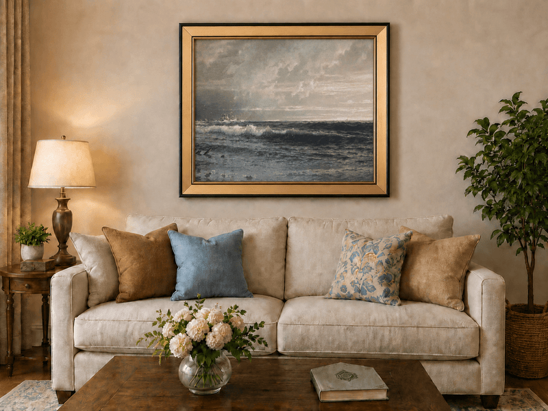 Landscape Oil Painting - Turbulent Seas, Stormy Skies & Stranded