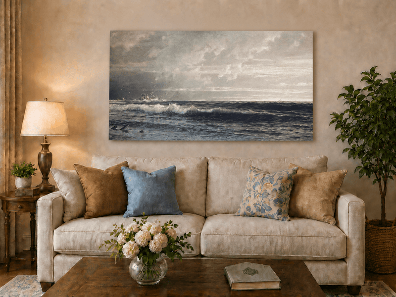 Landscape Oil Painting - Turbulent Seas, Stormy Skies & Stranded