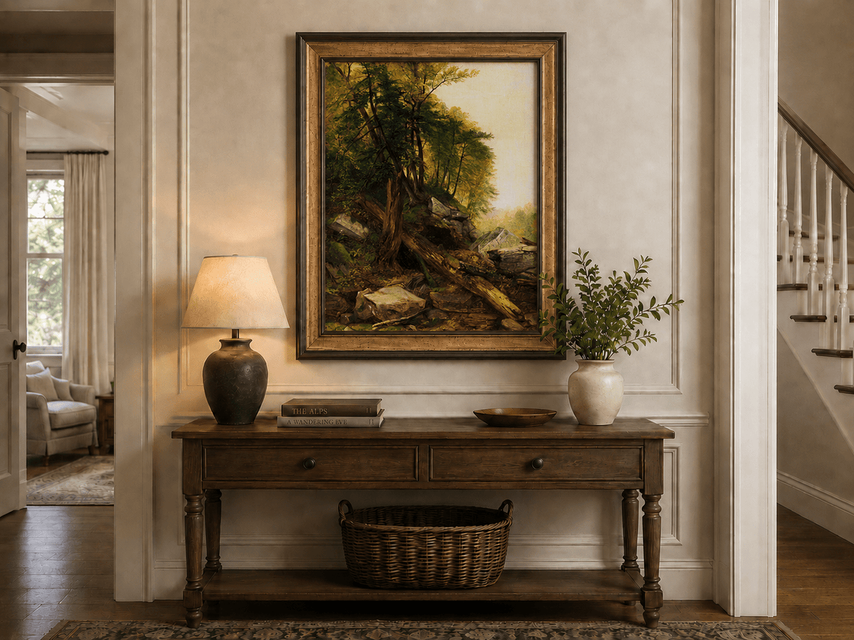 Landscape Oil Painting - Untamed Forest Scene Wall Art