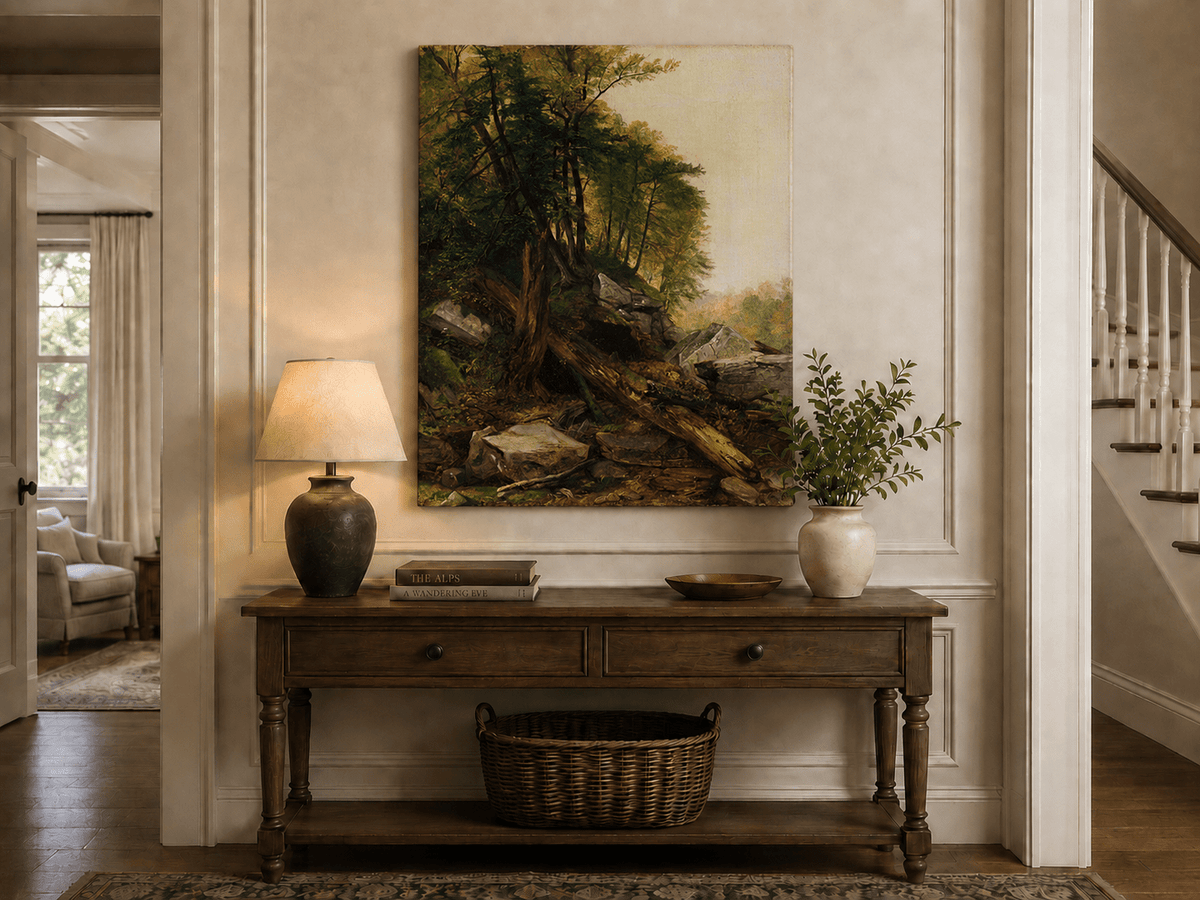 Landscape Oil Painting - Untamed Forest Scene Wall Art
