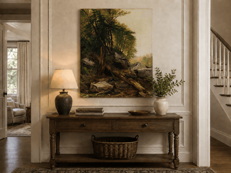 Landscape Oil Painting - Untamed Forest Scene Wall Art