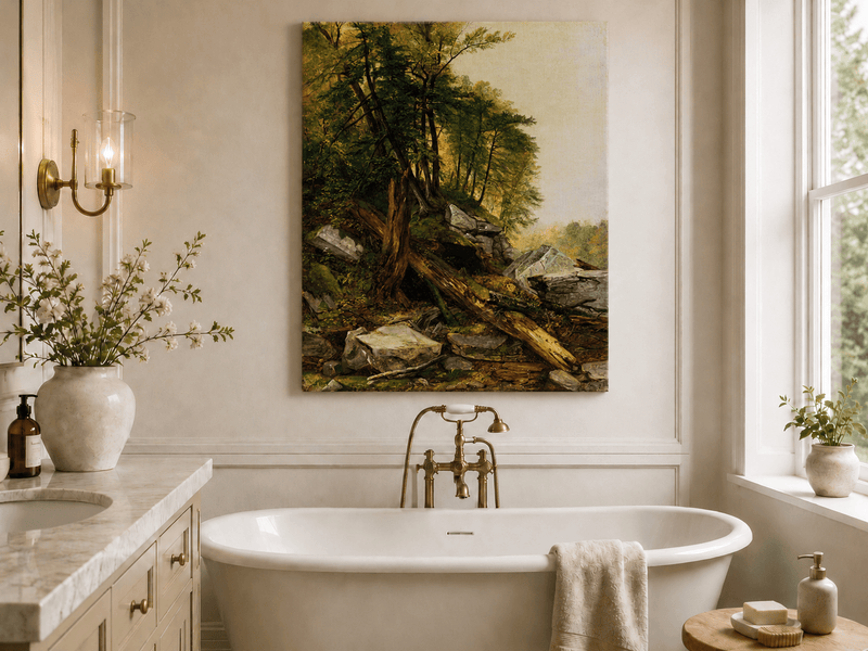 Landscape Oil Painting - Untamed Forest Scene Wall Art
