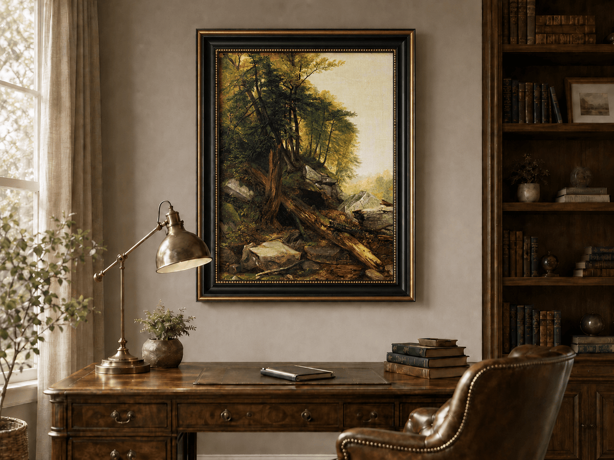 Landscape Oil Painting - Untamed Forest Scene Wall Art