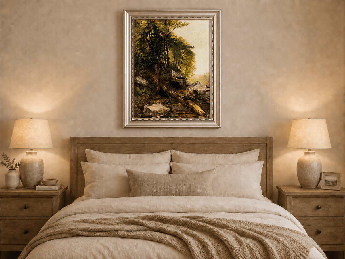 Landscape Oil Painting - Untamed Forest Scene Wall Art