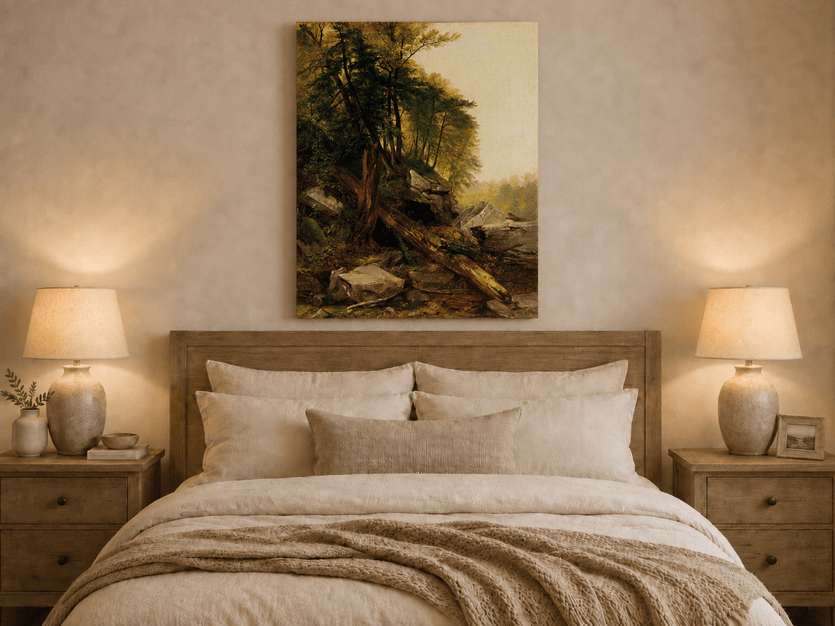 Landscape Oil Painting - Untamed Forest Scene Wall Art