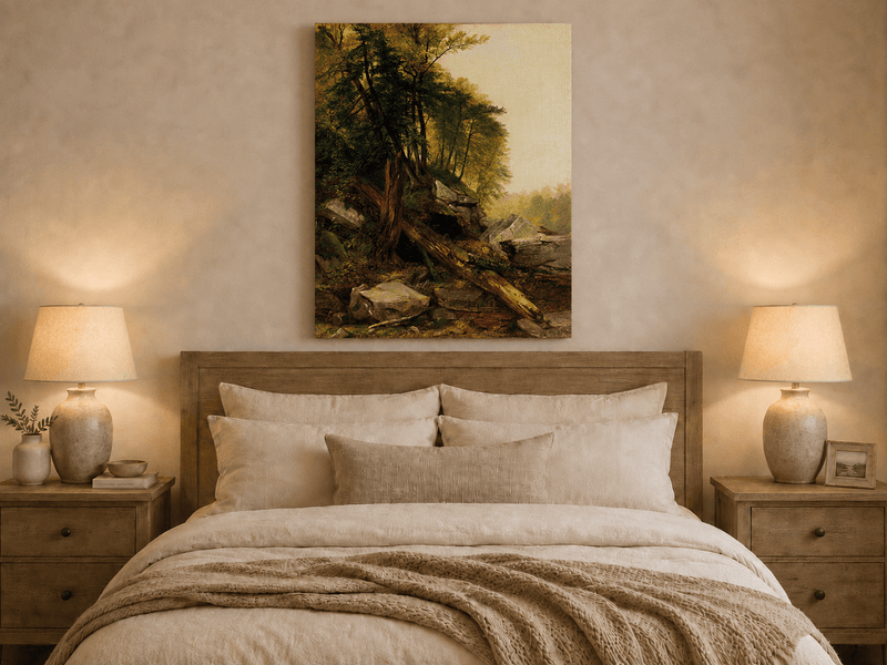 Landscape Oil Painting - Untamed Forest Scene Wall Art
