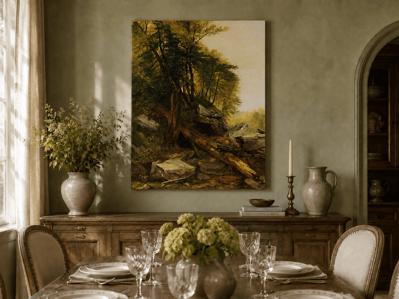 Landscape Oil Painting - Untamed Forest Scene Wall Art