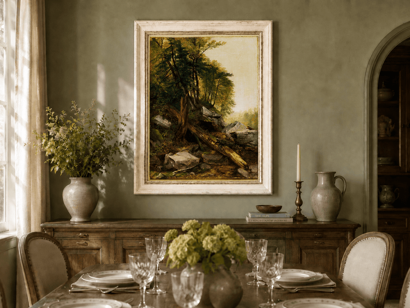 Landscape Oil Painting - Untamed Forest Scene Wall Art