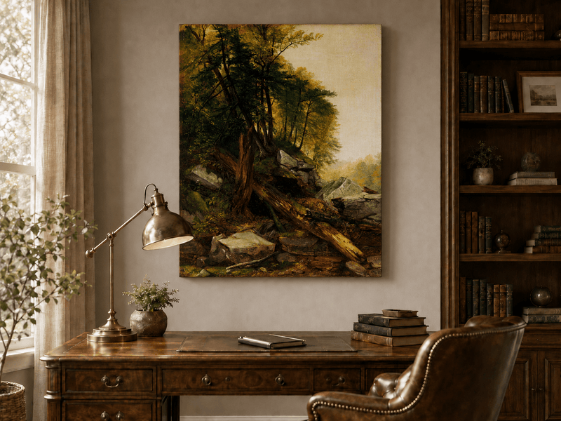 Landscape Oil Painting - Untamed Forest Scene Wall Art